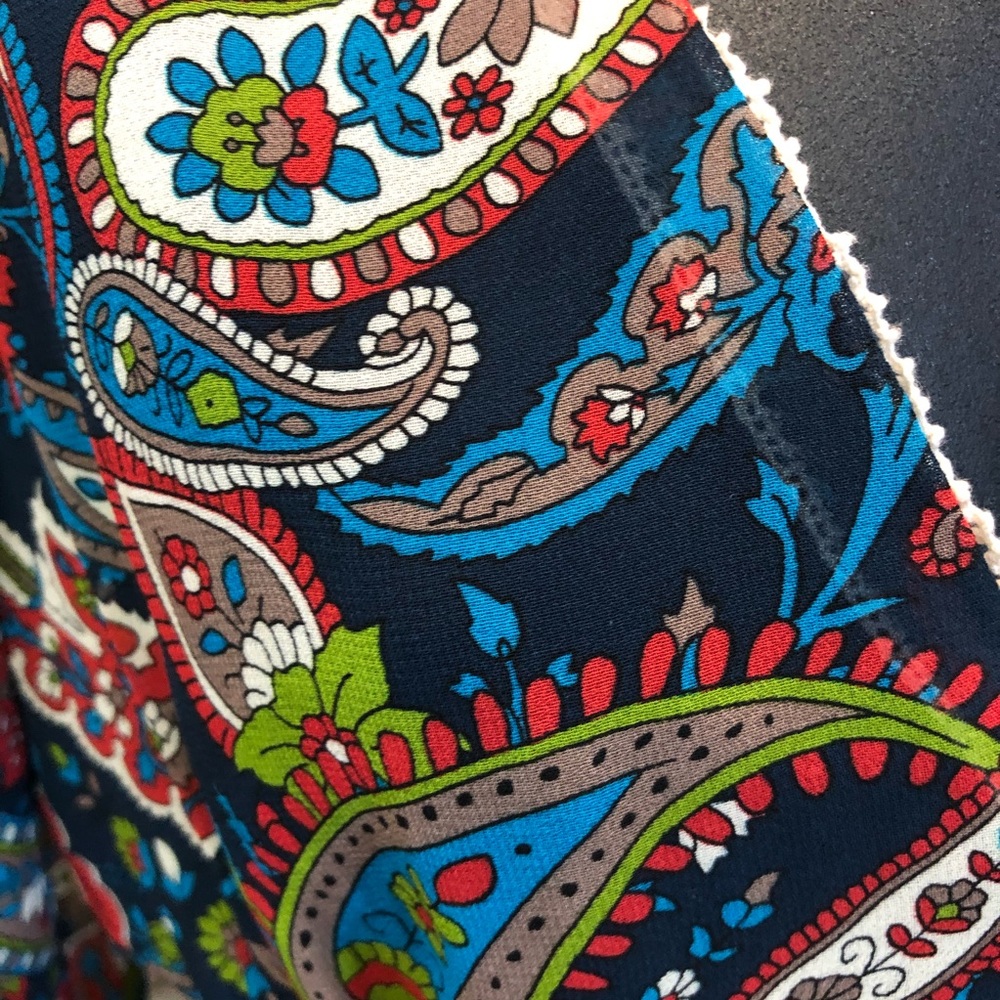 Flying Tomato brand paisley print mini dress with long sheer sleeves size small - Picture 3 of 4